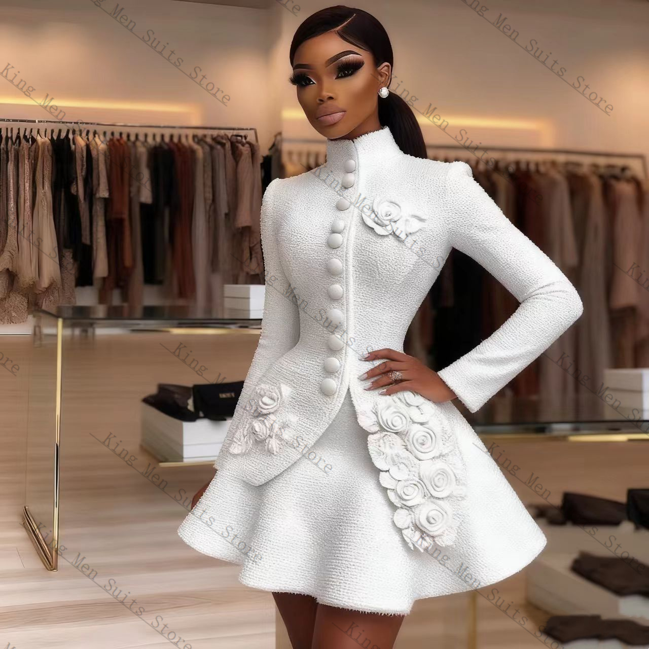 Women'S Formal Wear For A Wedding - Luxury White Women Suit Set 2