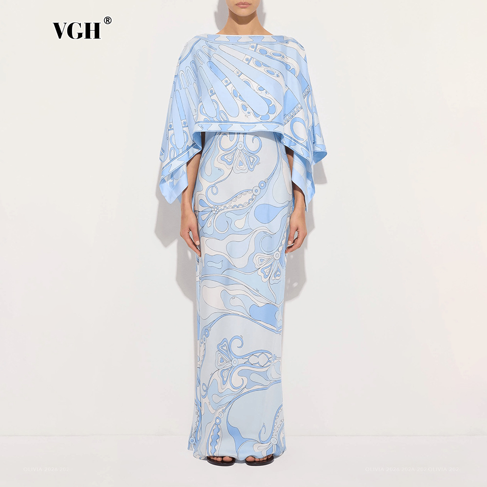 VGH Light Blue Abstract Print  - Formal Women'S Wear ulasan dan harga