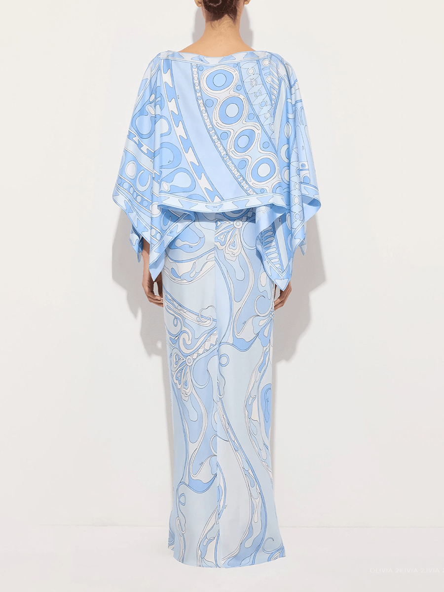 VGH Light Blue Abstract Print  - Formal Women'S Wear ulasan dan harga