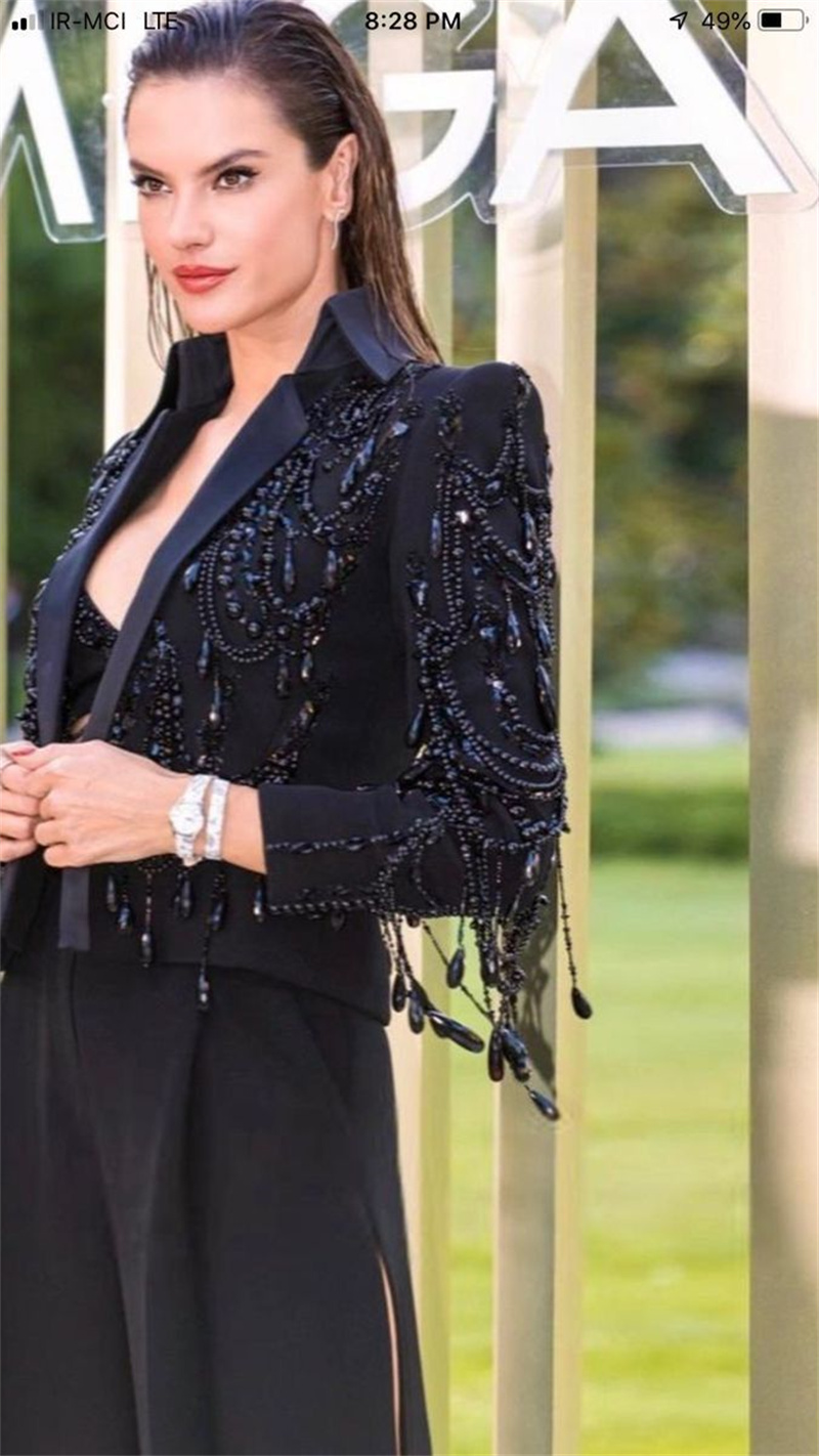 Black Crystals Women Suits Set - Women'S Formal Wear For A Wedding ulasan dan harga