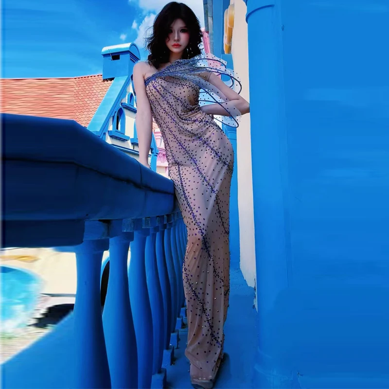 Luxurious Rhinestones Long Dre - Women Formal Wear Photoshoot ulasan dan harga