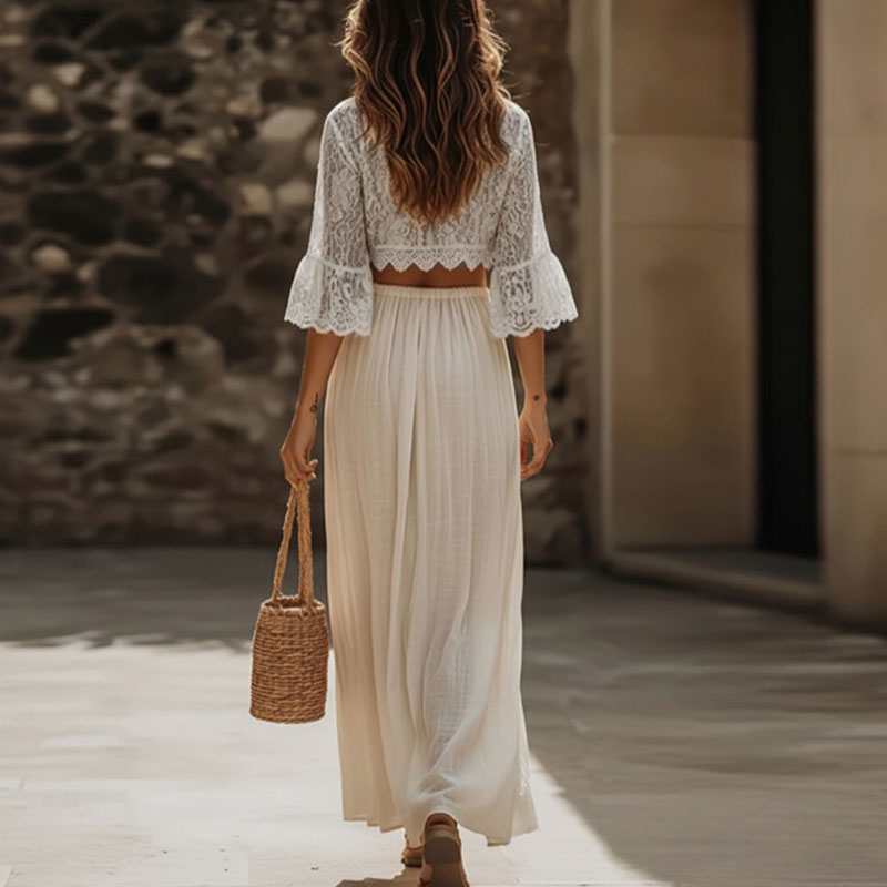 Womens Bohemian Lace Two Piece - Woman Formal Wear ulasan dan harga