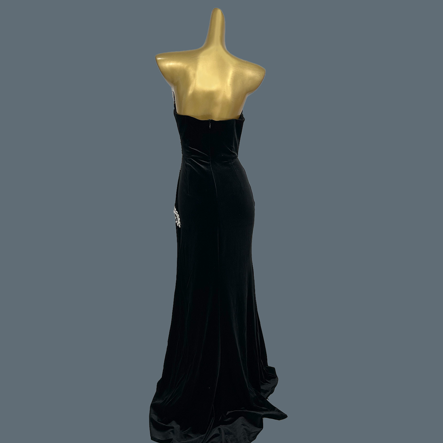 Black Velvet Floor-length Dres - Women Formal Wear Photoshoot ulasan dan harga
