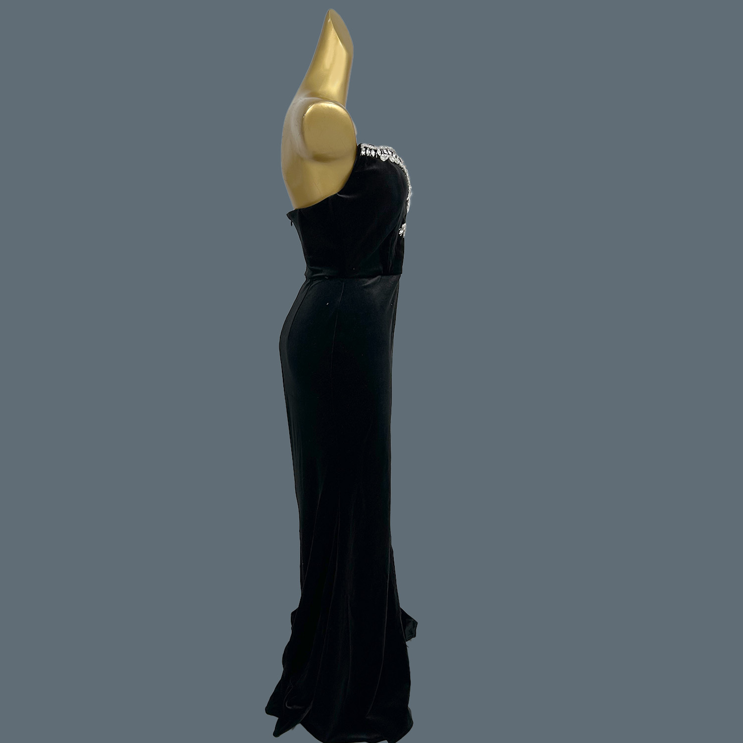 Black Velvet Floor-length Dres - Women Formal Wear Photoshoot ulasan dan harga