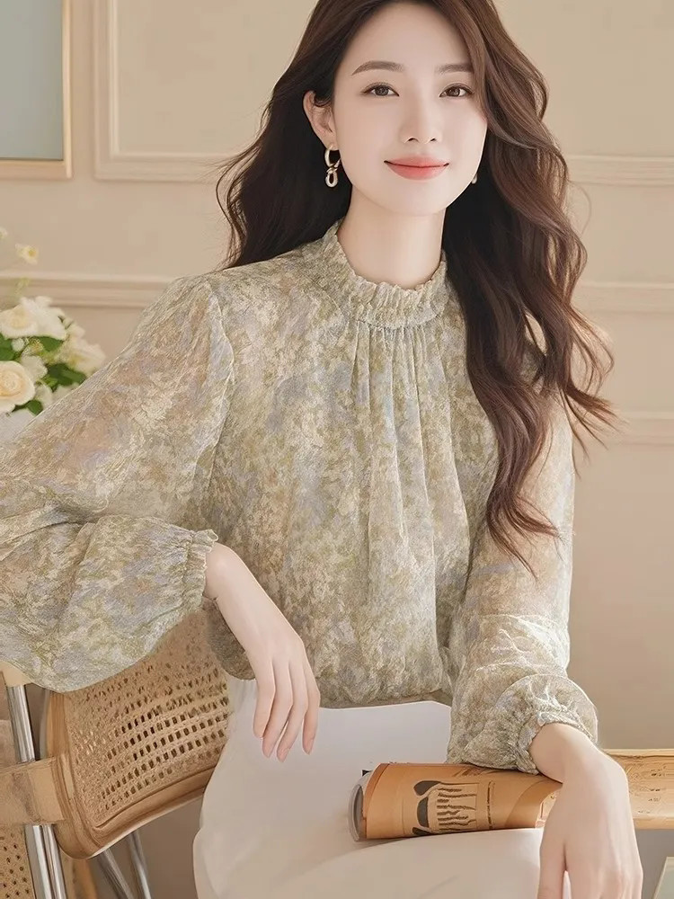 Long Sleeve Shirts Women Satin - Women Formal Wear Korean ulasan dan harga