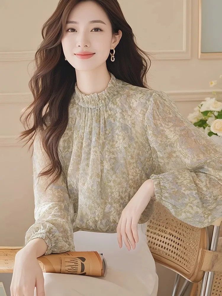 Long Sleeve Shirts Women Satin - Women Formal Wear Korean ulasan dan harga