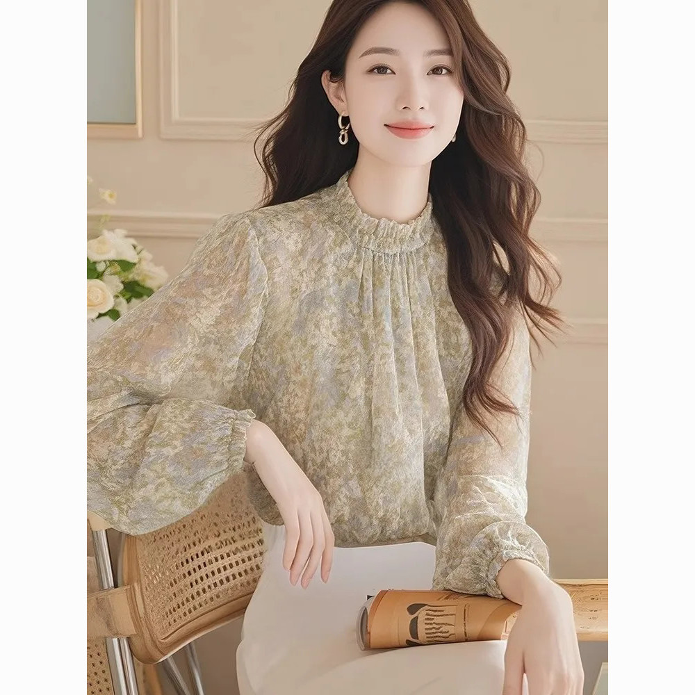 Long Sleeve Shirts Women Satin - Women Formal Wear Korean ulasan dan harga