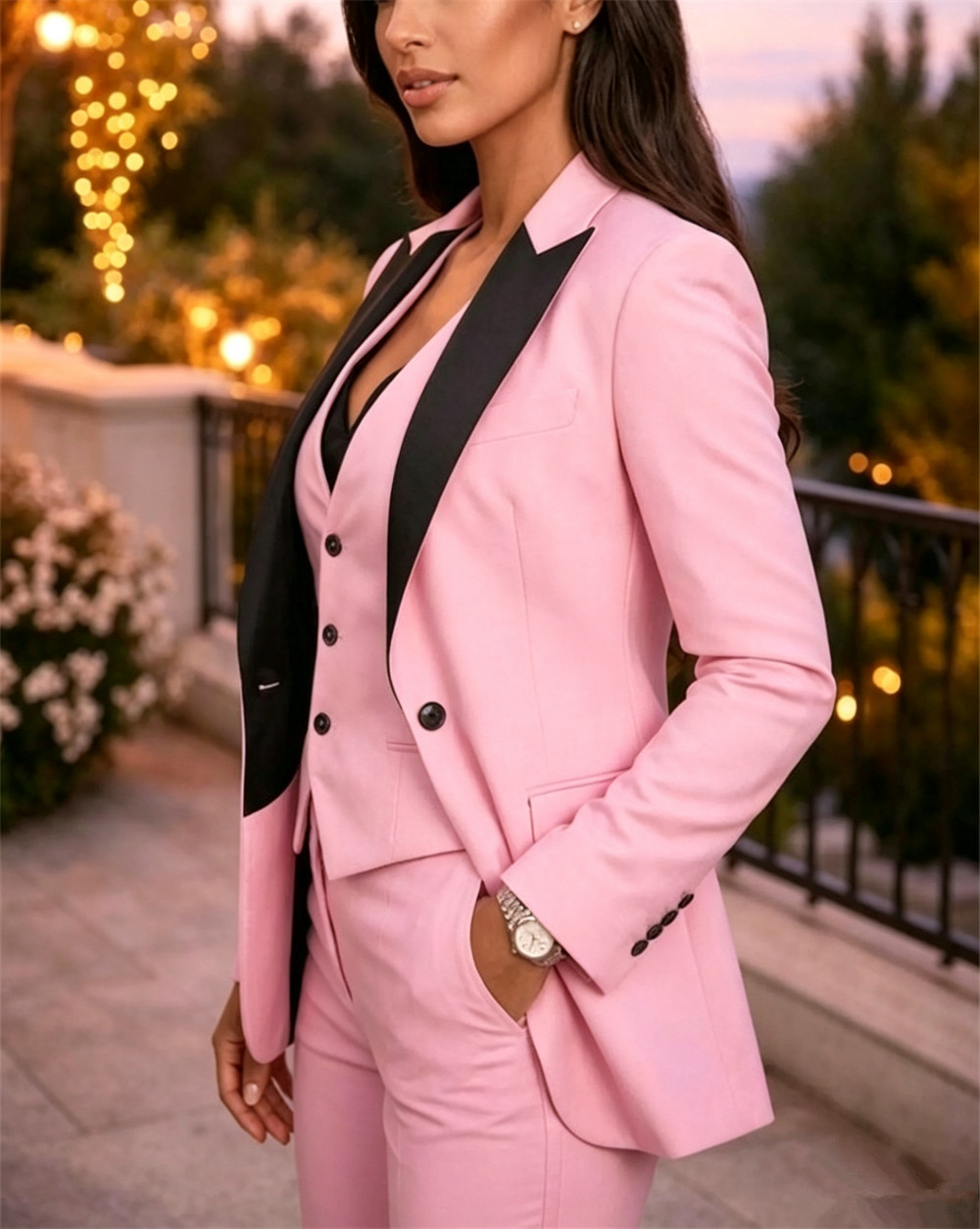 Pink Elegant Women's Suits 3 P - Women Formal Wear Tailor ulasan dan harga