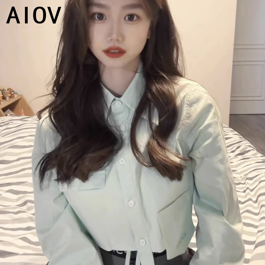 Long Sleeve Shirts Womens Stri - Women Formal Wear Korean ulasan dan harga
