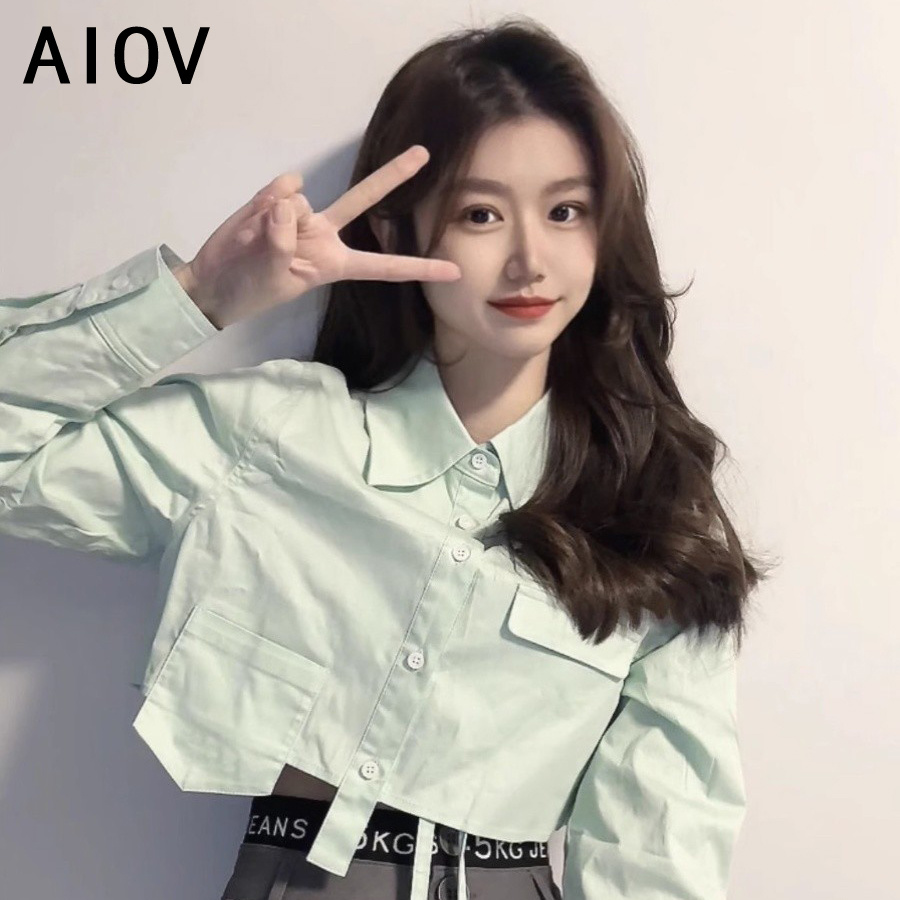 Long Sleeve Shirts Womens Stri - Women Formal Wear Korean ulasan dan harga