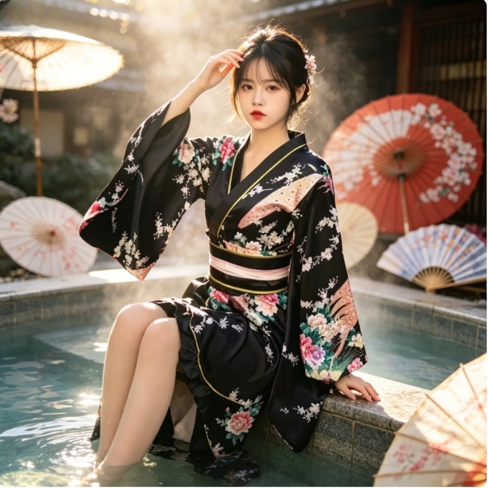 Women Red Formal Kimono Yukata - Women Formal Wear Photoshoot ulasan dan harga
