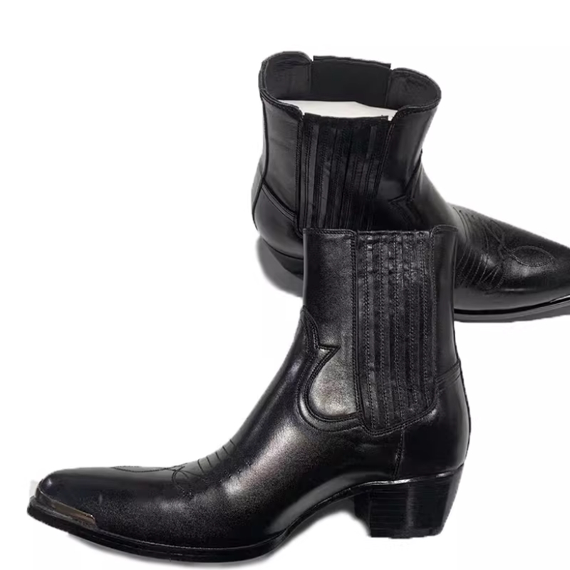 Men's Black Leather Western Ch - Women Formal Wear Western ulasan dan harga