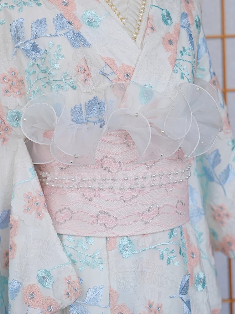 Lace-Trimmed Kimono Undergarme - Japanese Women Formal Wear ulasan dan harga