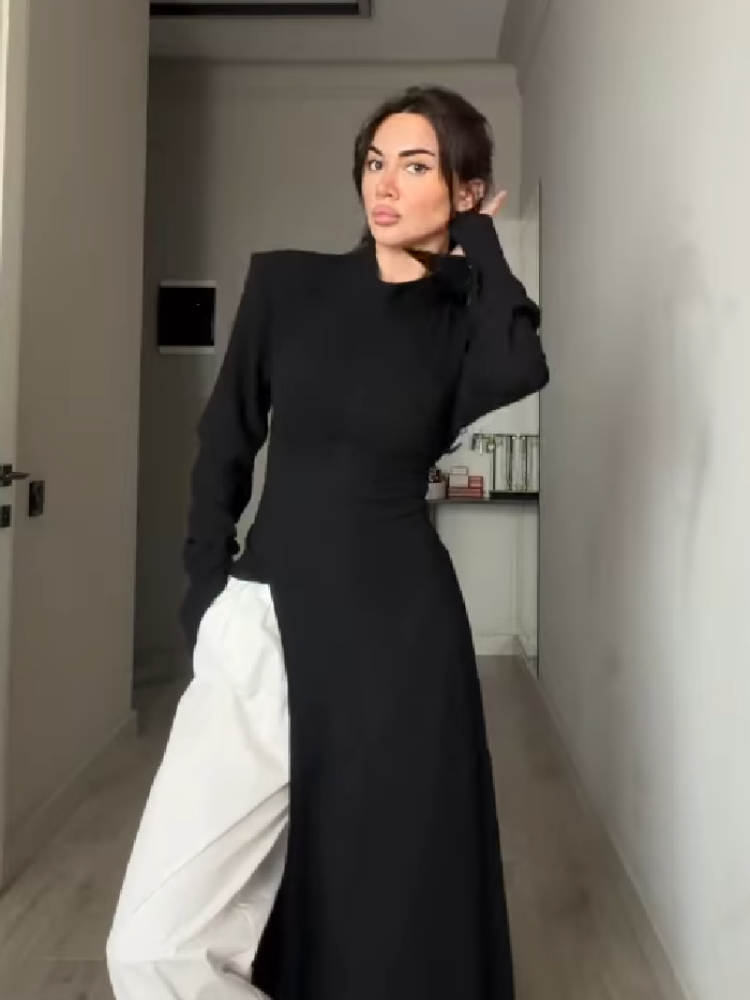 Women's Elegant High Neck Long - Formal Women'S Wear ulasan dan harga