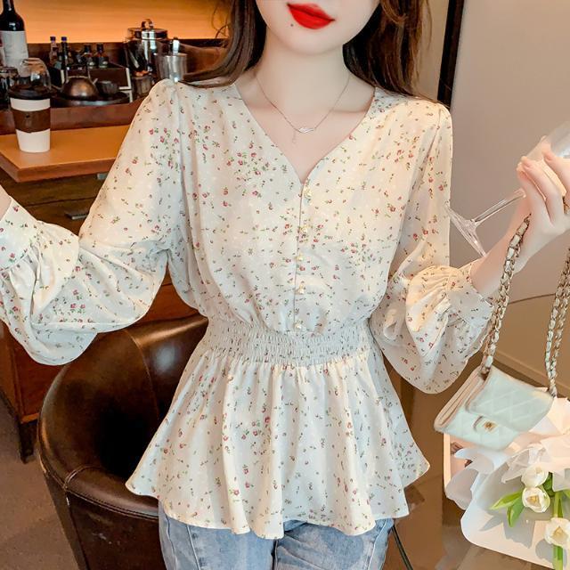 Long Sleeve Shirts Womens Plai - Women Formal Wear Korean ulasan dan harga