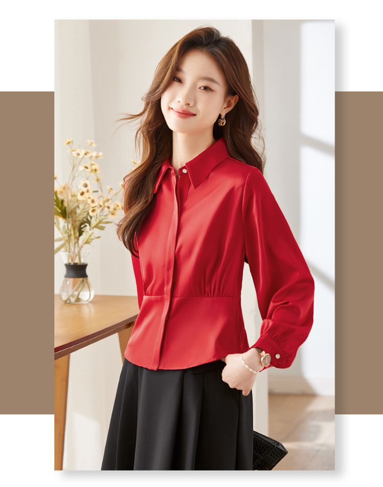 Long Sleeve Shirts Womens Cott - Women Formal Wear Korean ulasan dan harga