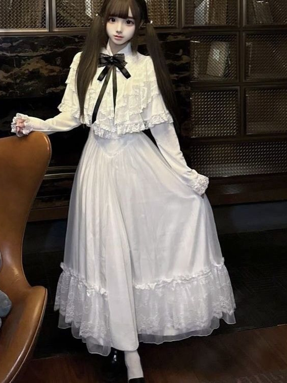 Japanese Short Sleeve Bow Lace - Woman Formal Wear ulasan dan harga
