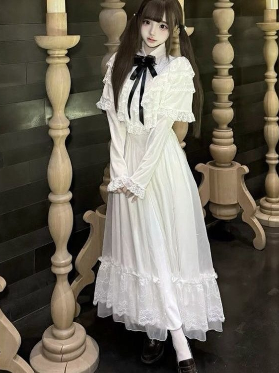 Japanese Short Sleeve Bow Lace - Woman Formal Wear ulasan dan harga