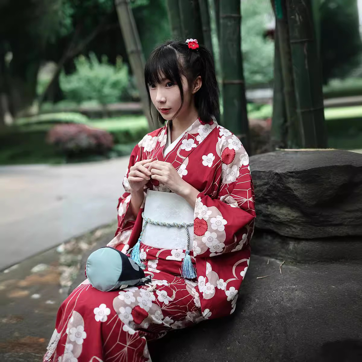 Red Japanese Yukata Kimono Fem - Japanese Women Formal Wear ulasan dan harga