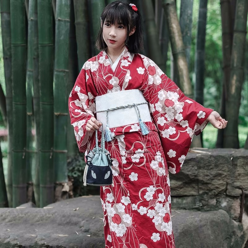 Red Japanese Yukata Kimono Fem - Japanese Women Formal Wear ulasan dan harga