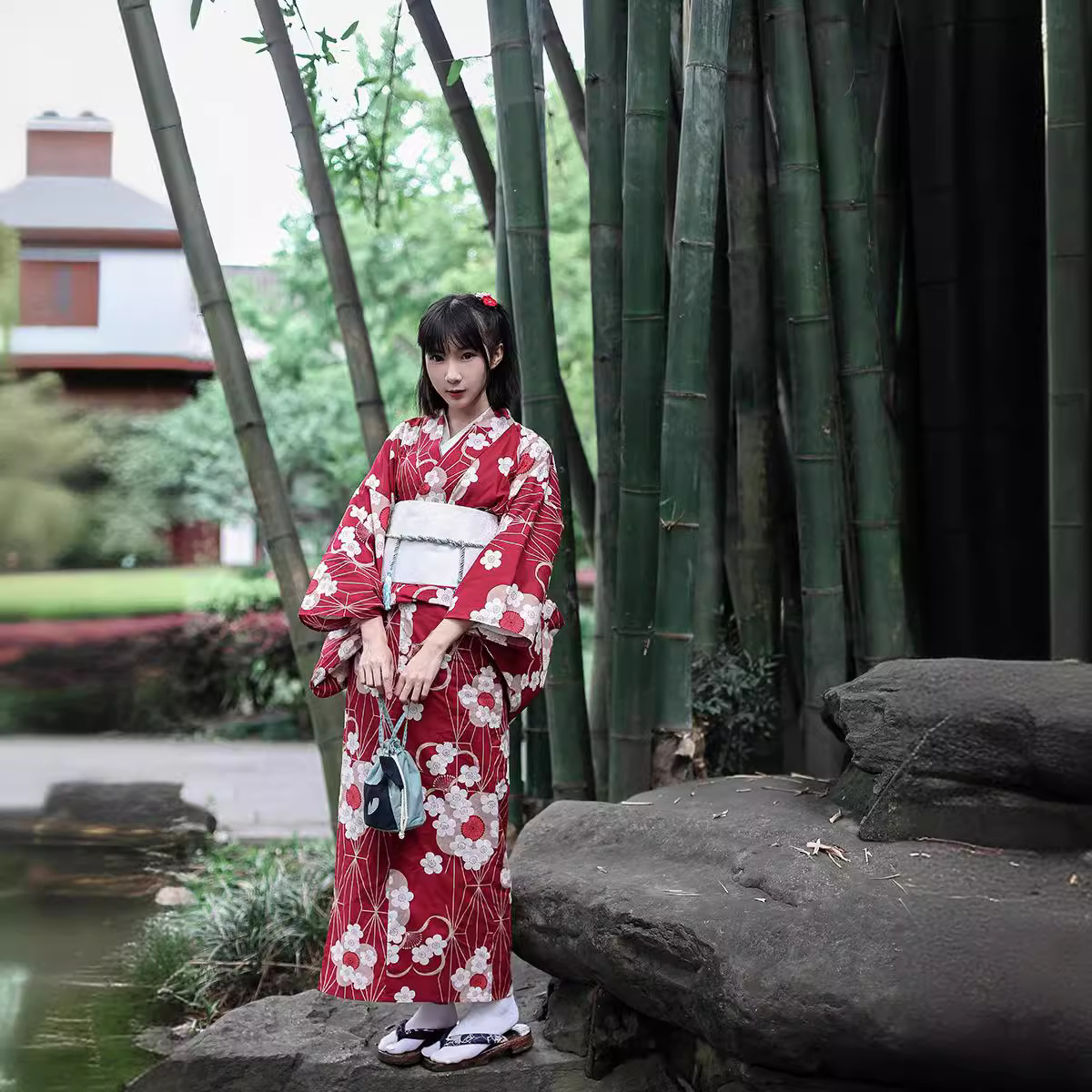 Red Japanese Yukata Kimono Fem - Japanese Women Formal Wear ulasan dan harga