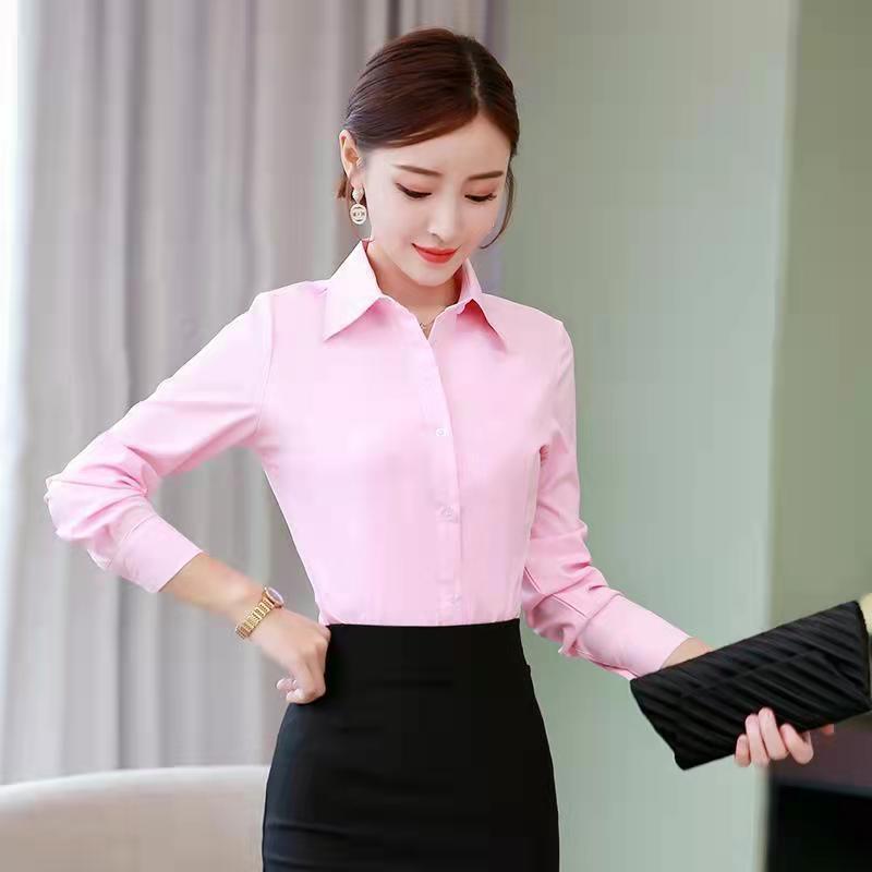 Korean Slim Black White Blouse - Women Formal Wear Korean ulasan dan harga