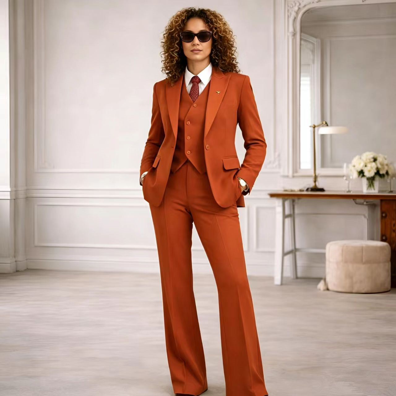 Rust Women's Suits 3 Pcs Vinta - Women Formal Wear Tailor ulasan dan harga