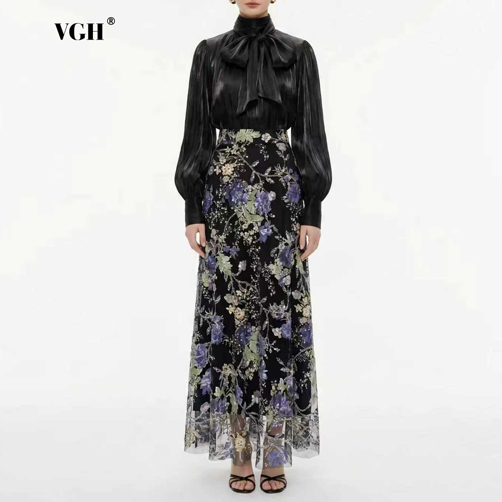 VGH Elegant Chic Black Floral  - Formal Women'S Wear ulasan dan harga