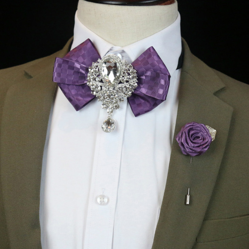 Men's Wedding Rhinestone Bow T - Women Formal Wear Korean ulasan dan harga