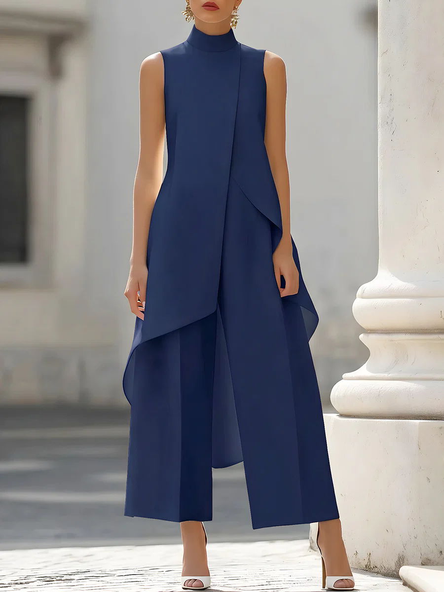 Sleeveless High Neck Asymmetri - Women Formal Wear Pants ulasan dan harga