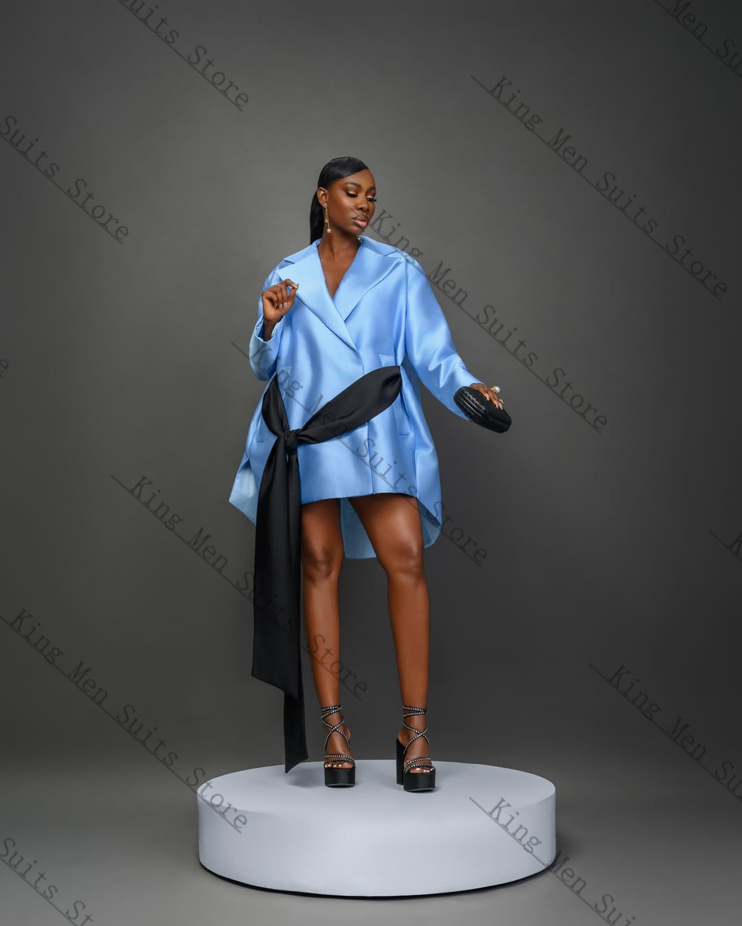 Blue Elegant Women Suit Skirt  - Women Formal Wear With Skirt ulasan dan harga