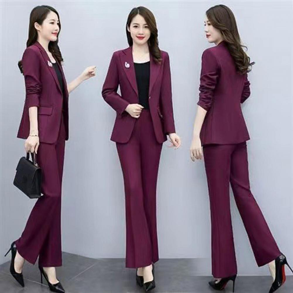 2 Pcs/Set Lady Formal Coat Pan - Women Formal Wear Pants ulasan dan harga