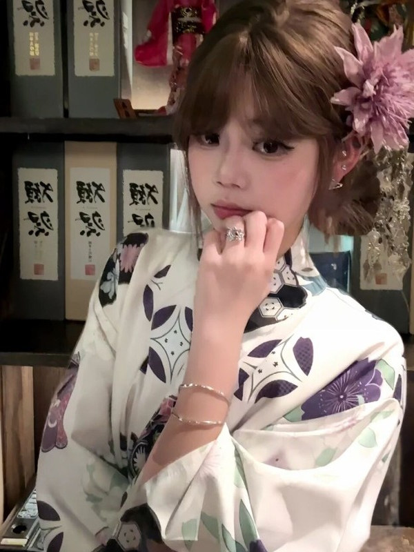 Traditional Purple Kimono Bath - Japanese Women Formal Wear ulasan dan harga