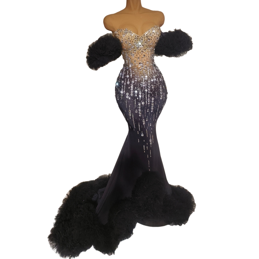 Sparkly Rhinestones Tube Floor - Women Formal Wear Photoshoot ulasan dan harga